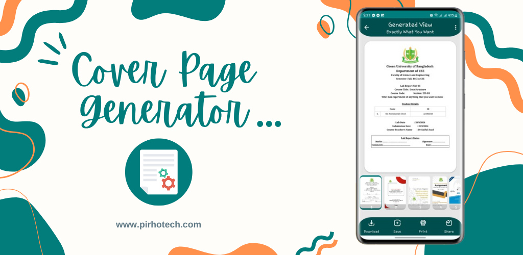 Cover page generator