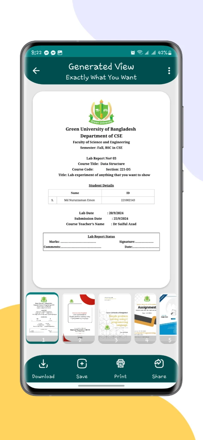 Cover page generator